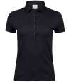 T1441 1441 Tee Jays Ladies Pima Cotton Interlock Polo Shirt Black colour image